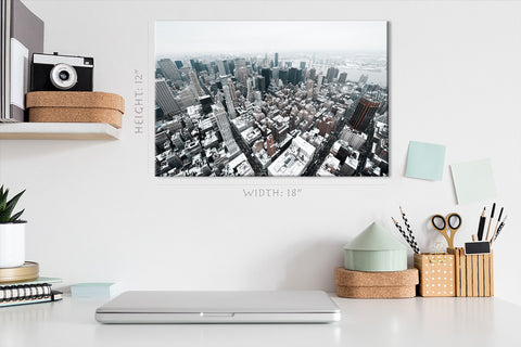 Canvas Print -  Aerial Panorama View Of The Manhattan Skyscrapers In Winter Day, New York #E0391