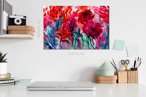 Canvas Print -  Colorful Flowers, Watercolor Painting #E0863