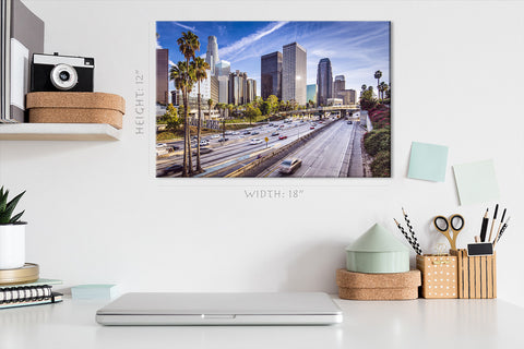 Impression sur toile - Paysage urbain du centre-ville de Los Angeles, Californie #E0344