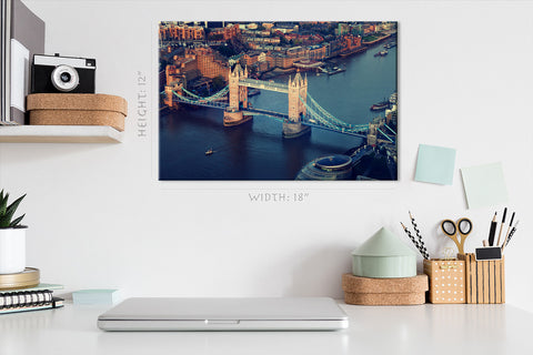 Tableau sur toile - Vue aérienne de Londres avec Tower Bridge #E0269