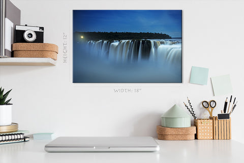 Canvas Print -  Iguazu Waterfall By Night, Misiones, Argentina #E0562