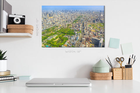 Canvas Print -  Aerial View Of Tennoji Zoo And Osaka Cityscape, Japan #E0361