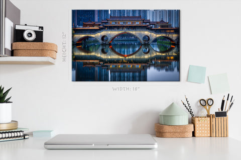 Impression sur toile - Pont Anshun à Chengdu, Sichuan #E0326