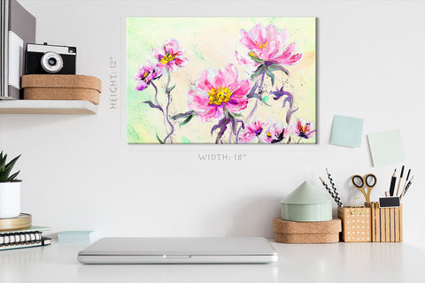 Canvas Print -  Pink Peonies, Oil Painting #E0831