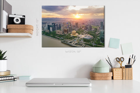 Impression sur toile - Paysage panoramique de la ville de Hangzhou #E0260