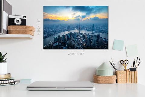 Impression sur toile - Skyline de Shanghai, Chine #E0465