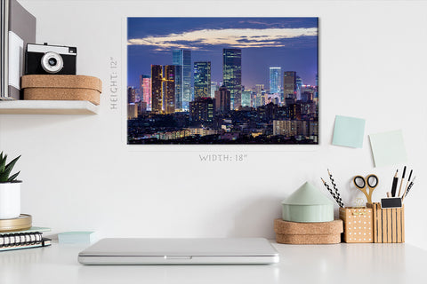 Impression sur toile - Skyline de Chengdu la nuit, Chine #E0331