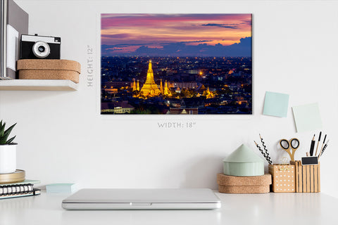 Impression sur toile - Wat Arun Temple Skyline à Bangkok #E0299