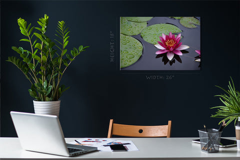 Canvas Print -  Purple Water Lily On The Pond #E0837