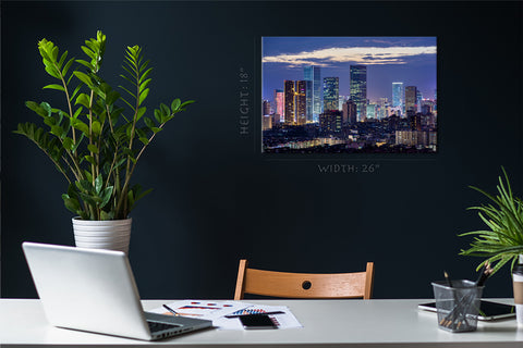 Impression sur toile - Skyline de Chengdu la nuit, Chine #E0331