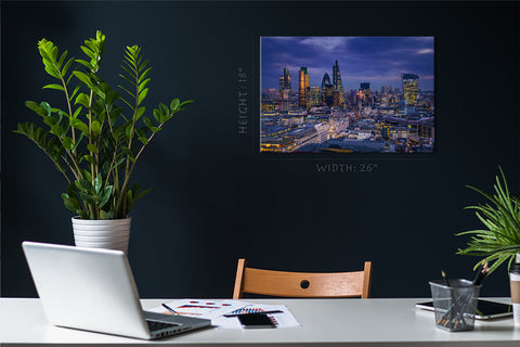 Canvas Print -  Panoramic Skyline View Of Bank District London #E0275