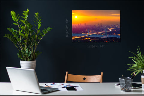 Canvas Print -  Sunset Over Bosphorus Bridge Istanbul Turkey #E0289