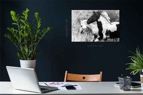 Canvas Print -  Two Horses In Forest #E0913