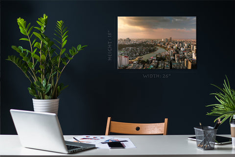 Canvas Print -  Beautiful Evening Over Dhaka, Bangladesh #E0335