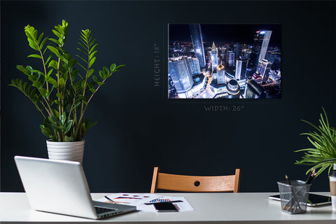 Canvas Print -  Illuminated Skyscrapers In Chongqing #E0315