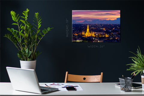 Impression sur toile - Wat Arun Temple Skyline à Bangkok #E0299