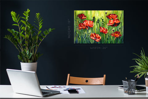 Canvas Print -  Poppies Field #E0879