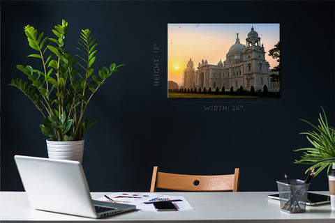 Canvas Print - Kolkata Victoria Memorial Museum Cityscape #E0281