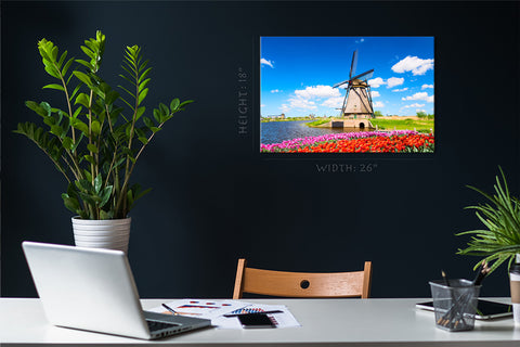 Canvas Print -  Tulip Flowerbed In Summer, Holland #E0746