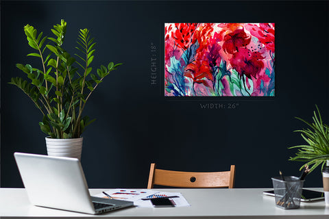 Canvas Print -  Colorful Flowers, Watercolor Painting #E0863