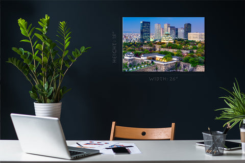 Canvas Print -  Osaka And Castle Park Skyline #E0363