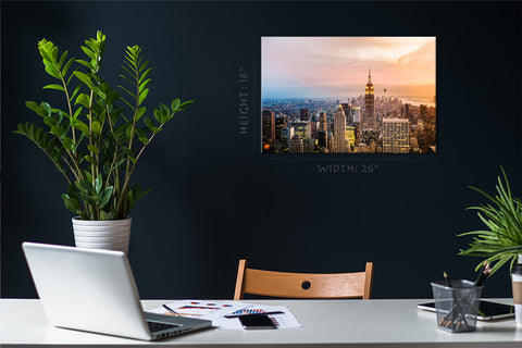 Canvas Print -  Manhattan Skyscrapers at Sunset, New York #E0407