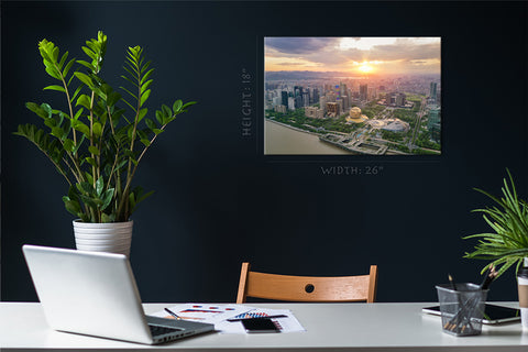 Canvas Print - Hangzhou Panoramic City Szenerie #e0260