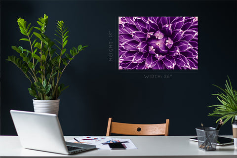 Canvas Print -  Agave Cactus, Violet Toned #E0647