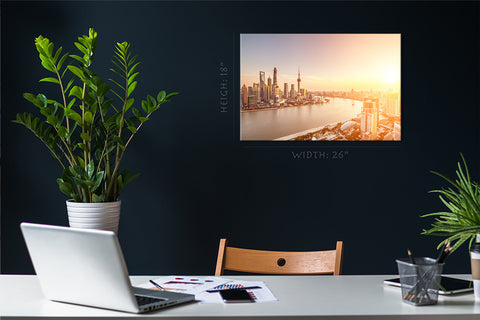 Canvas Print -  Huangpu River, Shanghai Skyline, China #E0470