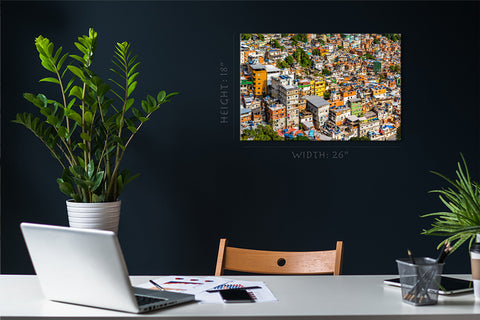 Stampa di tela - Vista aerea di Rocinha Favela, Rio de Janeiro #E0248