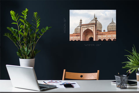 Impression sur toile - Monument de la mosquée Ama, New Delhi, Inde #E0476