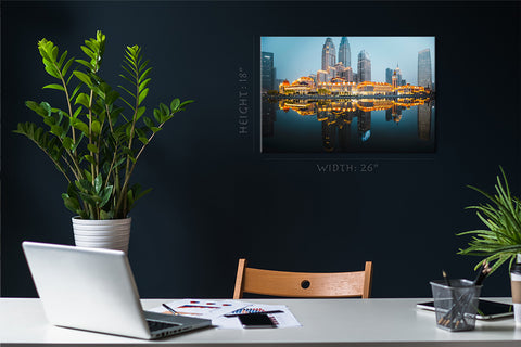 Canvas Print - Night Tianjin Cityscape #E0294