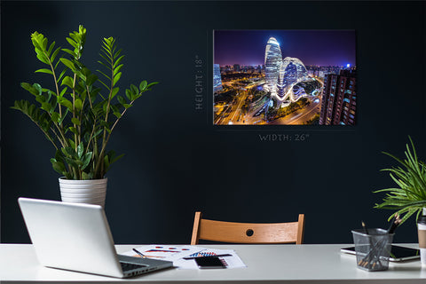 Canvas Print -  Wangjing Soho At Night, Beijing, China #E0429