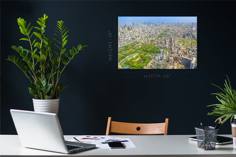 Canvas Print -  Aerial View Of Tennoji Zoo And Osaka Cityscape, Japan #E0361