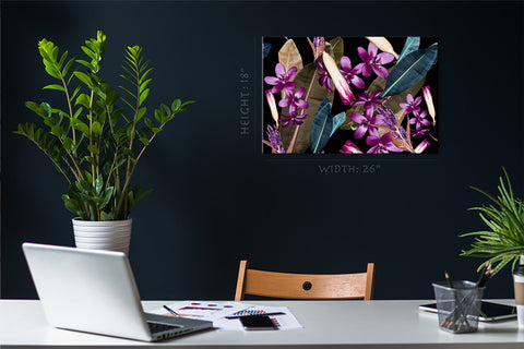 Canvas Print -  Tropical Flowers And Leafs #E0676