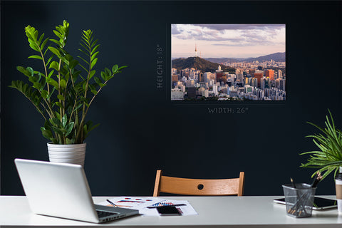 Canvas Print -  Aerial View Of Seoul Skyscrapers At Sunset, South Korea #E0446