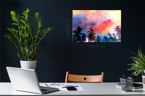 Canvas Print -  Palm Trees On The Tropical Island #E0662