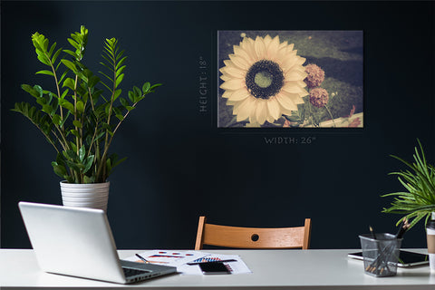 Impression sur toile - Tournesol vintage #E0869