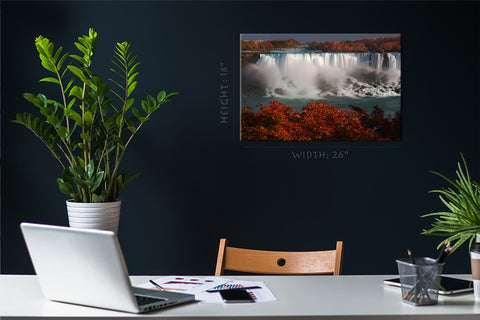 Canvas Print - American Waterall مزينة بأشجار الخريف الملونة ، كندا #E0574