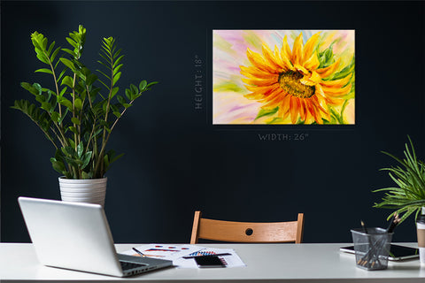 Canvas Print -  Sunflower, Oil Painting #E0788