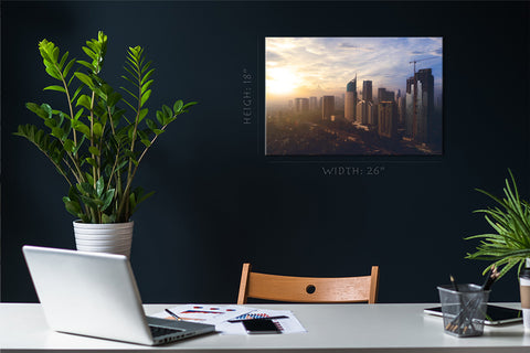 Canvas Print -  Aerial View Of Jakarta At Sunrise, Indonesia #E0478