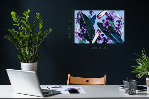 Canvas Print -  Tropical Flowers And Leafs #E0747