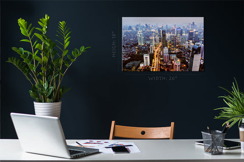 Canvas Print -  Jakarta Cityscape At Night, Indonesia #E0462