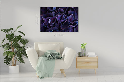 Impression sur toile - Fleur d'hortensia violet foncé #E0835