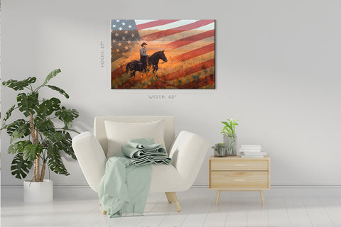 Impression sur toile - Western Cowboy Portrait #E0927