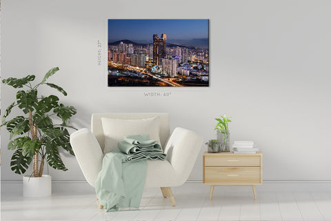 Impression sur toile - Paysage urbain du centre financier d'Istanbul #E0293