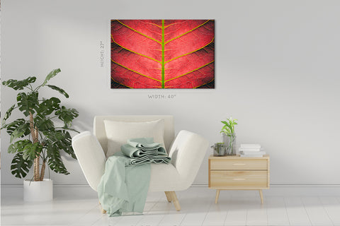 Impression sur toile - Feuille rouge d'automne #E0648