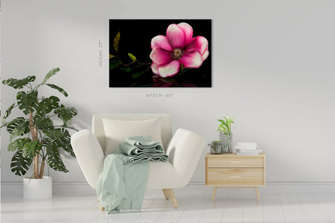 Impression sur toile - Fleur rose tropicale #E0666