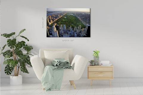 Impression sur toile - Vue aérienne de Central Park et des gratte-ciel, Manhattan, New York #E0386