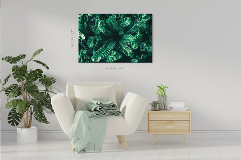 Impression sur toile - Feuillage vert tropical #E0824